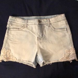 light denim jean shorts